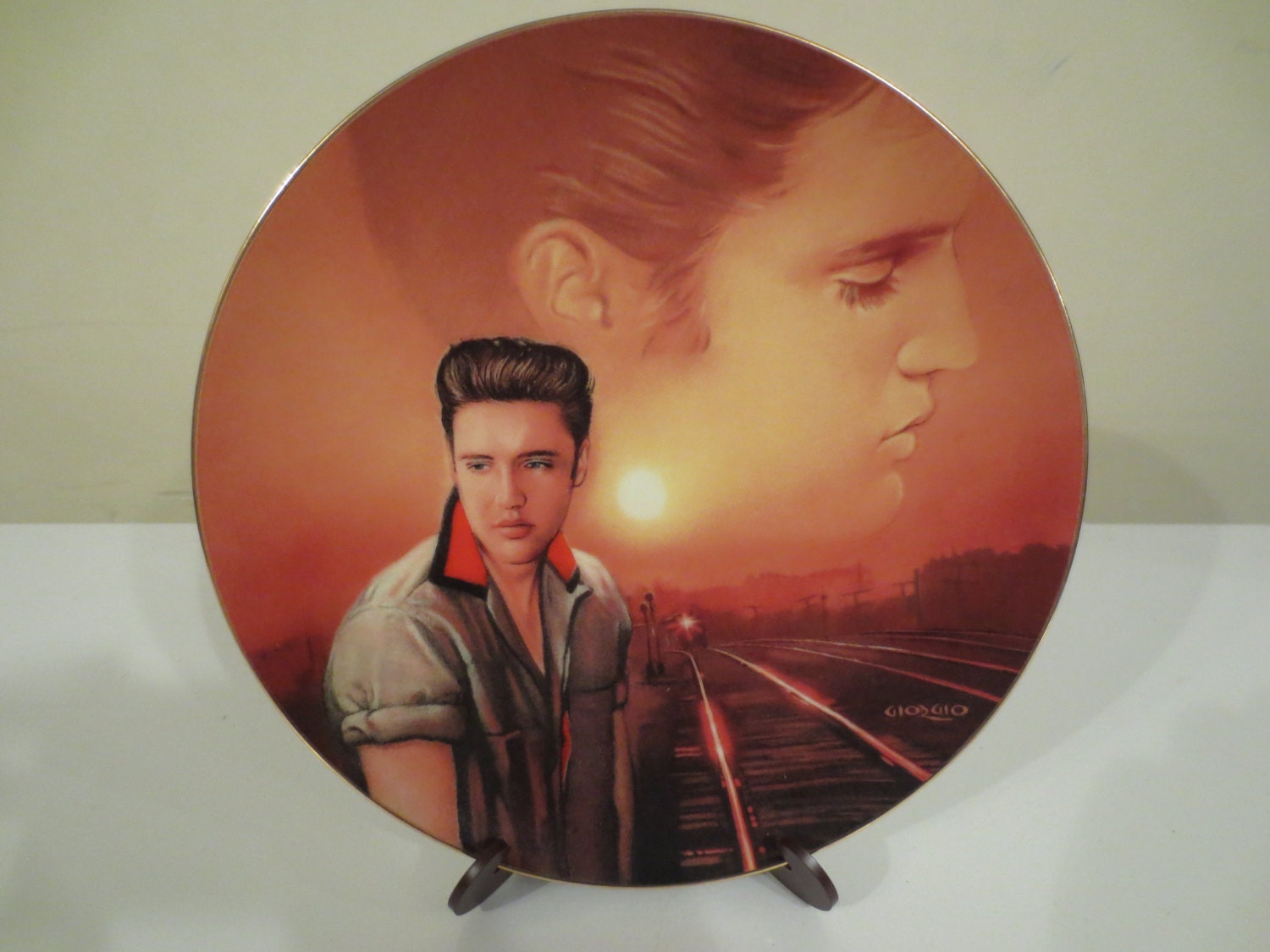 Elvis Presley "Mystery Train" Collector Plate by Delphi, Elvis Memorabilia, 1993, Elvis Presley Hit Parade