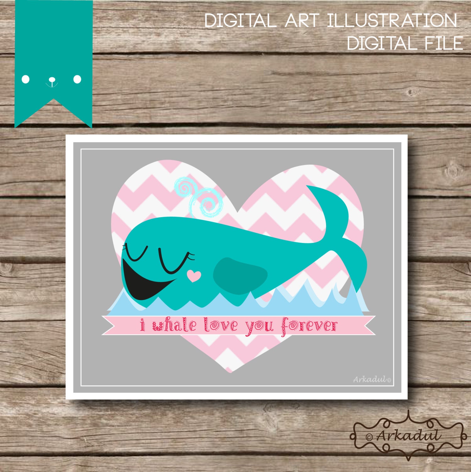 Art & Decor Digital Art Illustration : I Whale Love You Forever Il_170x135
