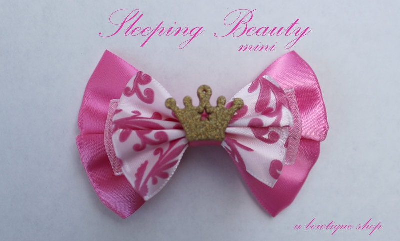 sleeping beauty mini hair bow