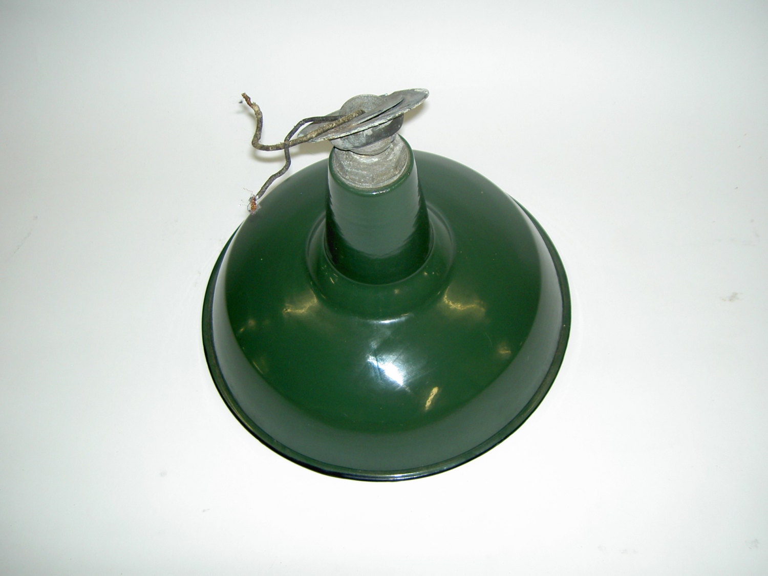 Vintage 1930s Industrial porcelain WIRED & WORKING RLM warehouse ceiling light