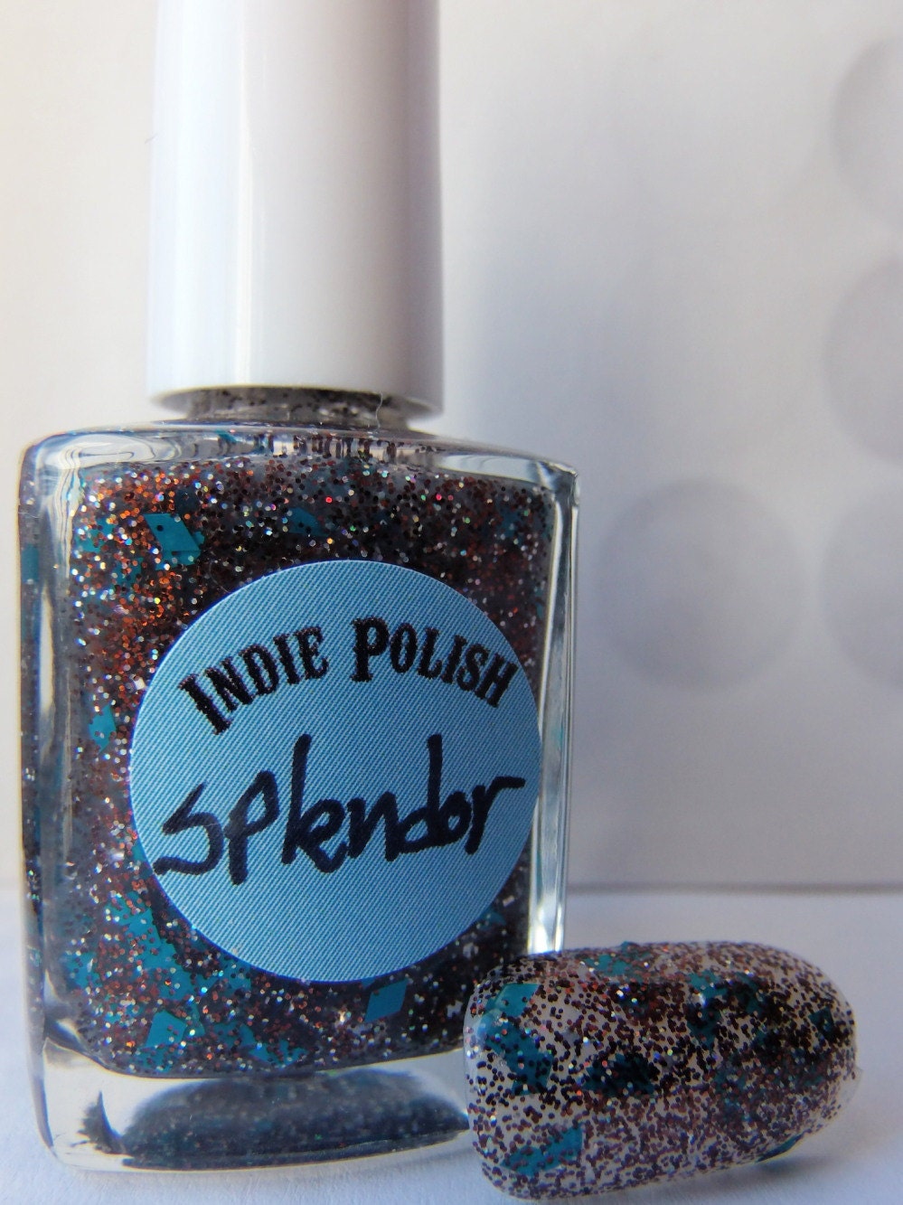 Splendor - Handmade Nail Polish - full size 15ml  bottle - Brown - Copper - Teal