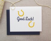 Letterpress Good Luck Card with Horseshoe