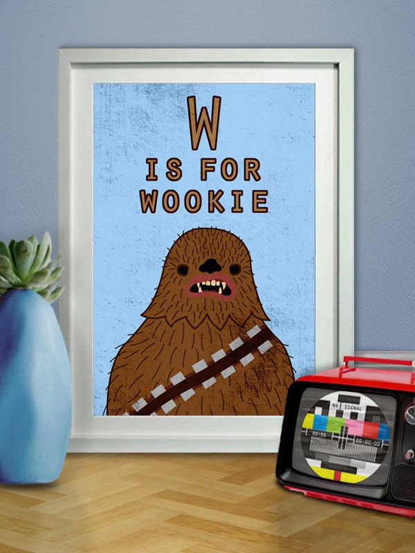Chewbacca Art Print, Star Wars Poster, Wookie, Jedi, Sith, Geeky, Nerdy, Printable, Digital Download, Light Saber, Darth Vader