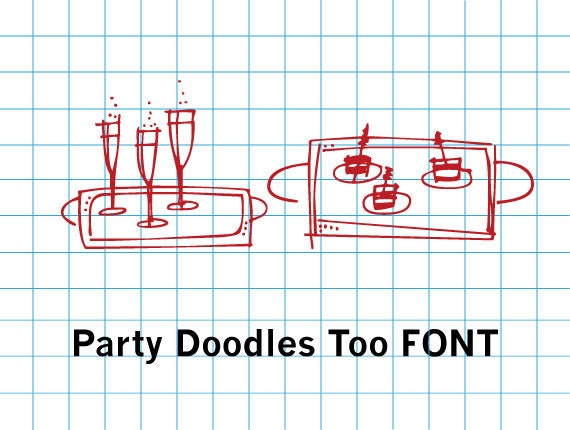 Party Doodles Too Picture Font