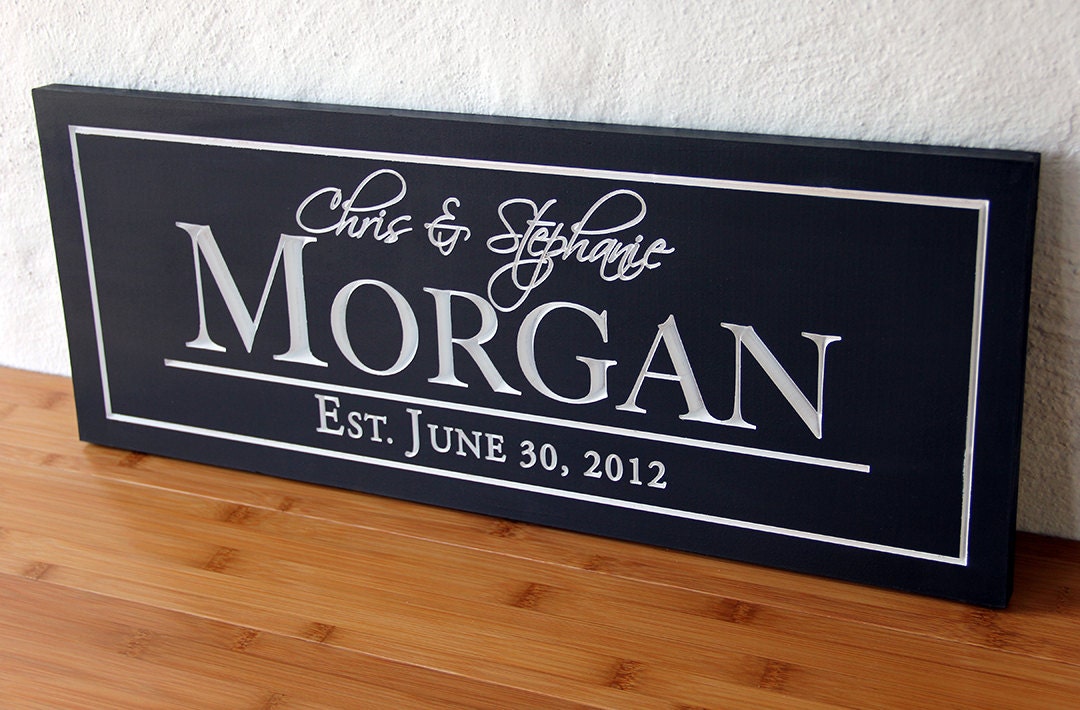 Personalized Carved Wooden Family Name Established Sign/ Custom,Wooden Name Sign,Wedding/Anniversary/Shower Gift, Family/Wall Sign/Birthday