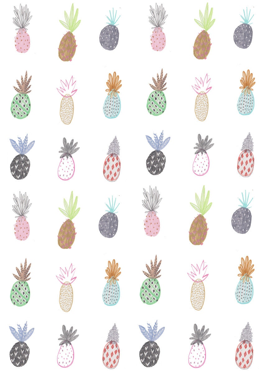 Limited Edition prints.Pineapple print Wall decor. Illustration.