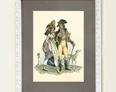 Promenade - 5x7 - fine art print from original graphic illustration - home decor - home decor - romantic