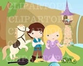 Enchanted Princess Digital Clipart / Cute Princess por Personal and Commercial Use / INSTANT DOWNLOAD Il_170x135