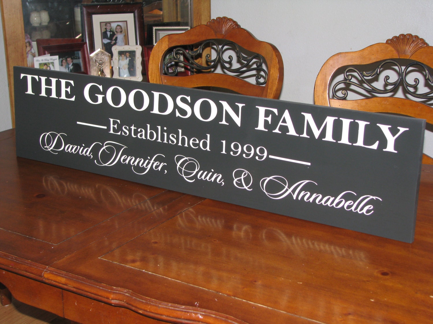 LARGE 45"x10" Custom Family Name Sign Personalized Last Name Sign, Family Name and Established Sign, Custom Home Decor, Mothers Day, Wedd