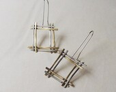 Freeshape earrings in nickel silver and brass, mixed metals earrings, abstract, geometrical shape, modern, Handmade, gift for her