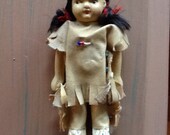 Beautiful Small Composition Native Indian Squaw Doll