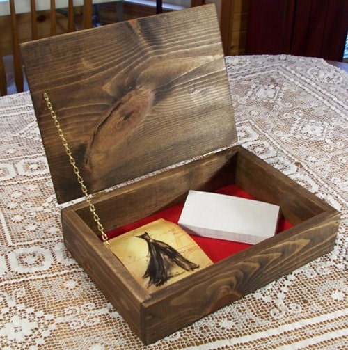 Writing and Letter Box Black Walnut Stain 15 x 11 x 4