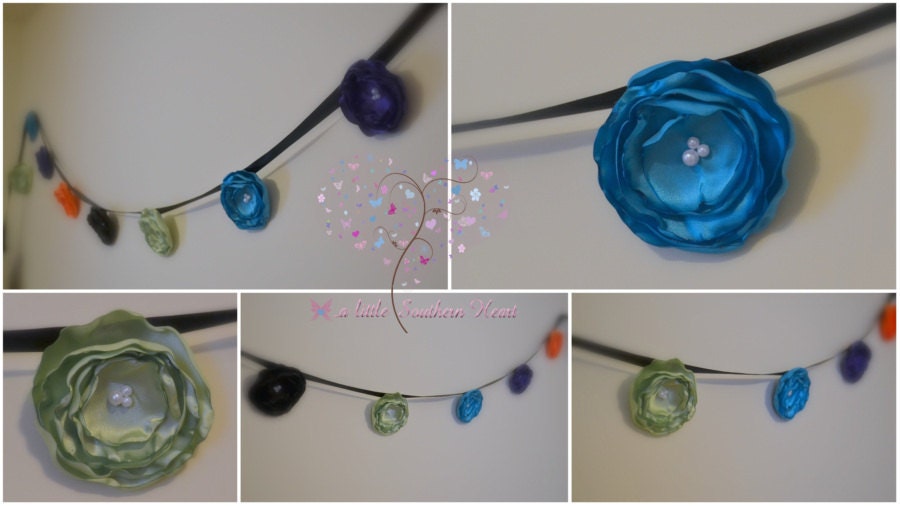 Satin flower garland wall decor, photo prop, photography prop, girl, infant,  baby, shabby chic