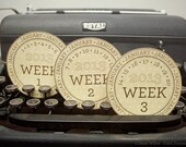 Monday - Sunday version - Digital Date Stamps for the 52 weeks of 2013