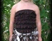 Rag Skirt Fabric StripTutu made from Tulle and fabric strips Newborn Toddler big Girl sizes