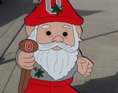 Ohio State GNOME "Huge" Wood Decor Sign, Get Ready for Spring   Done in Brillant Team Colors