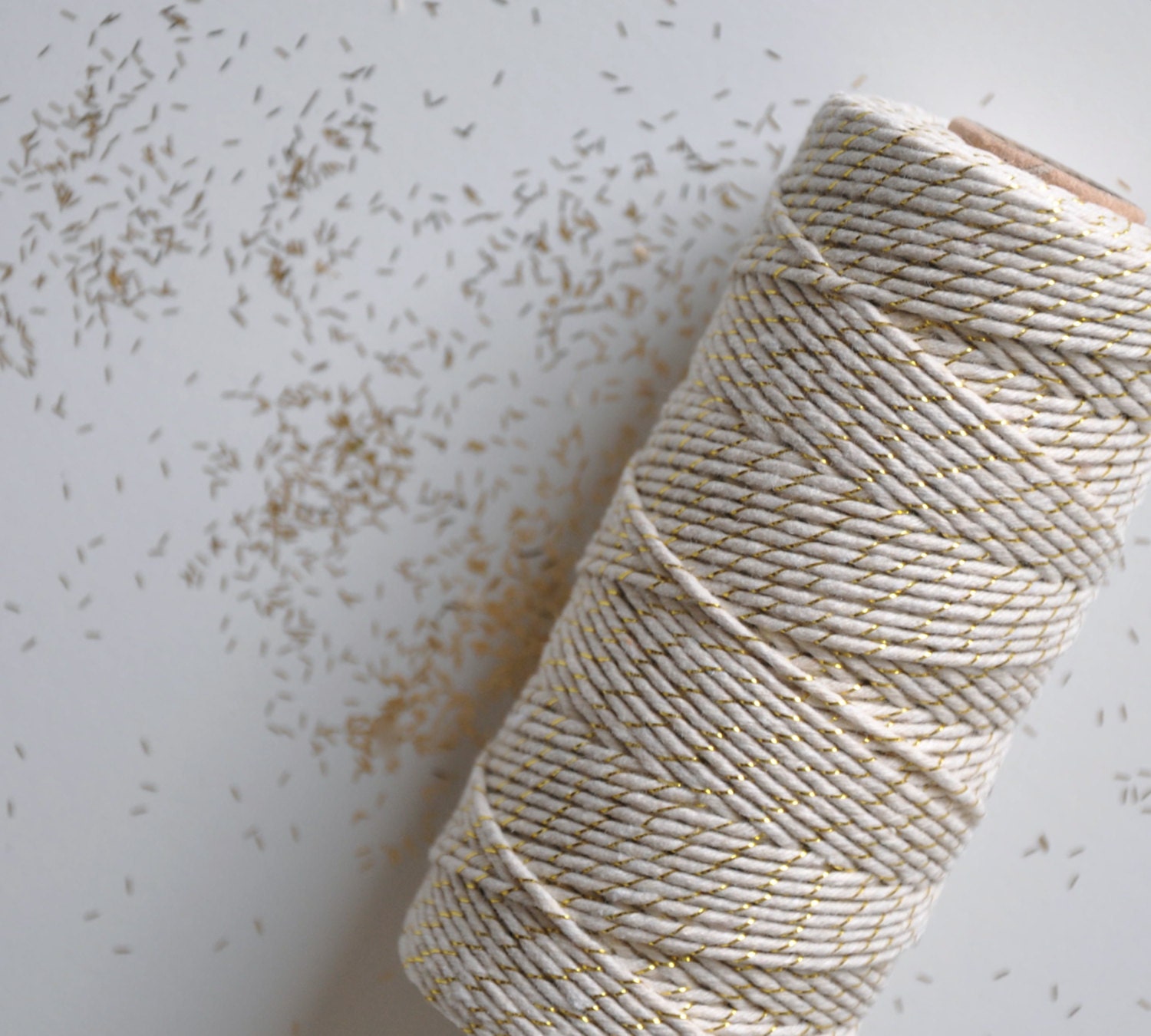 Gold Glitter Twine, Bakers Twine, Metallic Cotton, Shimmer