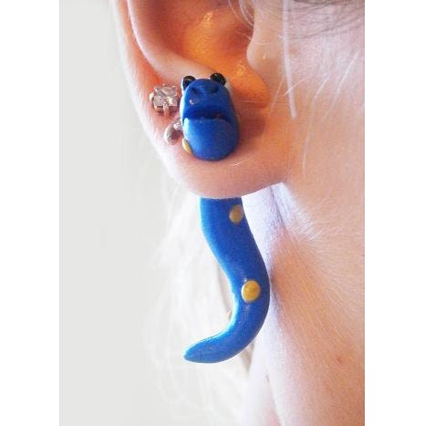 Pair of Real Custom Gauges Plugs 0g, 00g, 7/16, 1/2, 9/16, 5/8, 3/4, 7/8, 1 inch earrings symbol 2013 snake, serpent, Polymerclay, handmade