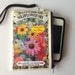 Cell Phone / Iphone Wristlet - Upcycled Wildflower Seed Packet Zippered Pouch