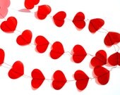 Valentine Heart Garland, Red Garland, RED hearts garland, Wedding decorations, Bridal Shower, Birthday party decorations, props photo shoot