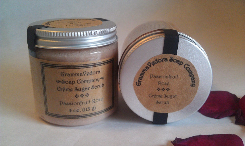 Creme sugar scrub 4 oz Passionfruit Rose