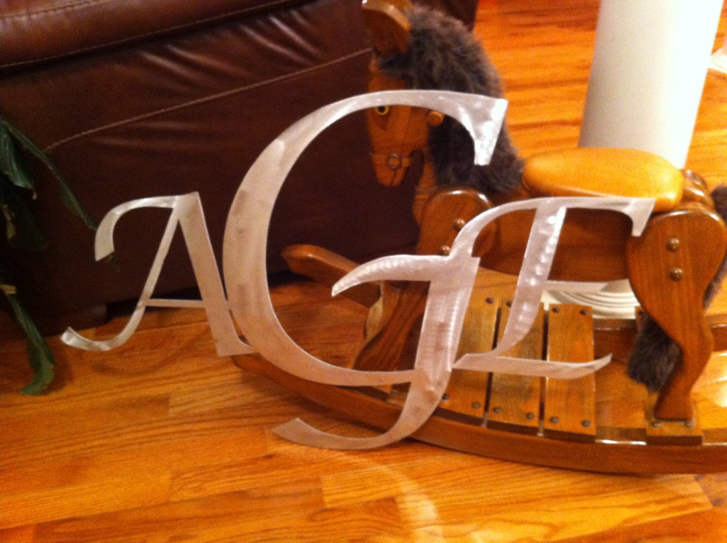 Custom Initials for wreaths, wall decor, nursery, outside decor made of Aluminum