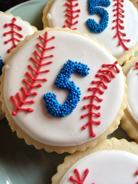 May Madness 1/2 OFF Special - ONE DOZEN Traditional Baseball / Softball Sugar Cookies