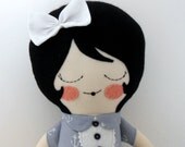 Nellie 18" cloth doll, rag doll, customizable, gray with anchors