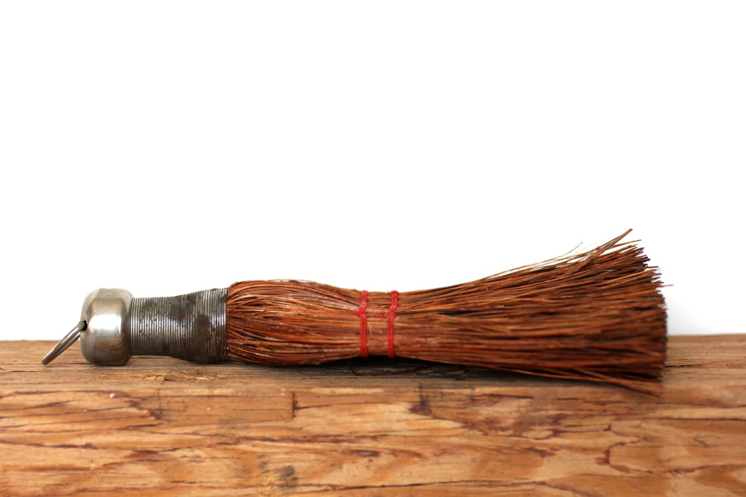 Spring Cleaning - Vintage Whisk Broom - Broom - Brown - Poppy Red - Red - Clean - Chores - Rustic - Bristles - attentionvintage