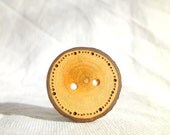 1 Inch Wood Buttons with Hand Wood Burned/ Pyrography Design/ Simple, Woodland, Rustic Tree Branch Button with Bark -2pce