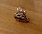 Vintage 14K Gold, Enamel & Pearl Piano Charm or Pendant