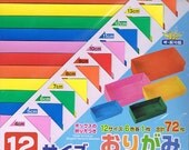 12 size origami paper set of 72 sheets,folding paper,japanese origami paper,fancy paper,handmade goods,collage paper,colourful paper