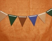Blue Orange Raccoon Fox Woodland Flag Banner Garland, Birthday, Party, Shower, Cake, Decoration: Handmade Paper Decorations & Signs