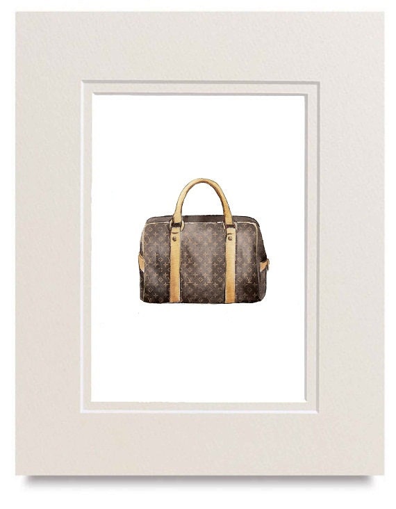 Watercolor Illustration, Louis Vuitton Vintage Bag, Brown Monogram Art Print