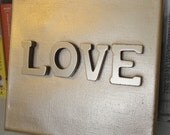 8 X 8 Gold Canvas - Love