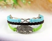 Infinity bracelet, love bracelet,,Love Forever,Charm bracelet,bird bracelet