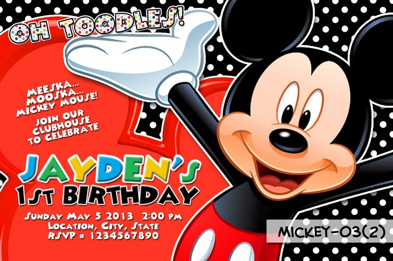 DIGITAL - MICKEY MOUSE Invitation, Mickey Mouse, Clubhouse Birthday, Mickey Mouse Photo Invitation