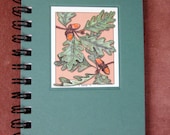 Pocket Journal - Oak Leaves Recycled Spiral Bound Journal, Lined for the Writer or Unlined Artist Sketchbook
