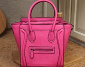 Leather Tote Bag - Ipad Bag - Handbag - Succeeding bag-Briefcase Bag purse/handbags Bags in fluorescent  pink BB66