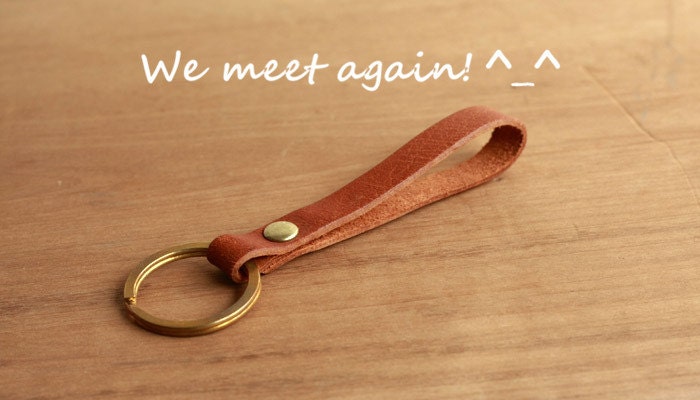 Set of TWO leather key chain in handmade, brown leather key ring/chain for men women, durable leather buckle