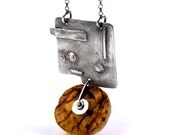 Raw amber Baltic and sterling silver necklace