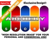 INSTANT DOWNLOAD - Archery sport archer digital clip art clipart design image graphic illustration artwork picture element - High Resolution