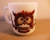 Vintage Cute Owl Mug by Glasbake - myglassandcupshop