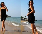Black  strapless Short dress summer Beach dress  S M L XL 2XL 3XL 4XL