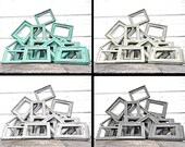 One 9x12 Random Rustic Frame in Either Shabby Chic Aqua Mint - Black - Gray - White or Ivory Primitive Gray Rustic Western Farmhouse