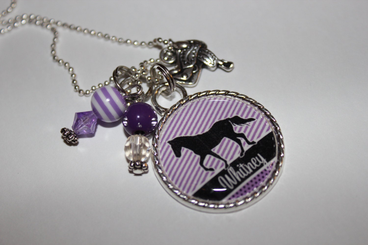 Sale - Buy 1 Get 1 Free - - Horse Necklace, Cowgirl Necklace, I love horses, Custom Girl Necklace, Swarovski, Bling Bead Necklace