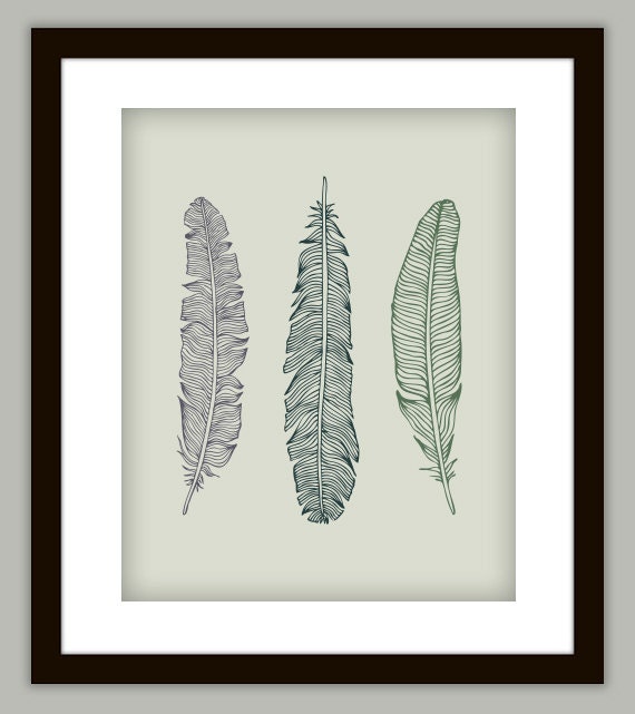 Feather Bathroom Art Print Poster (Customize with any color)