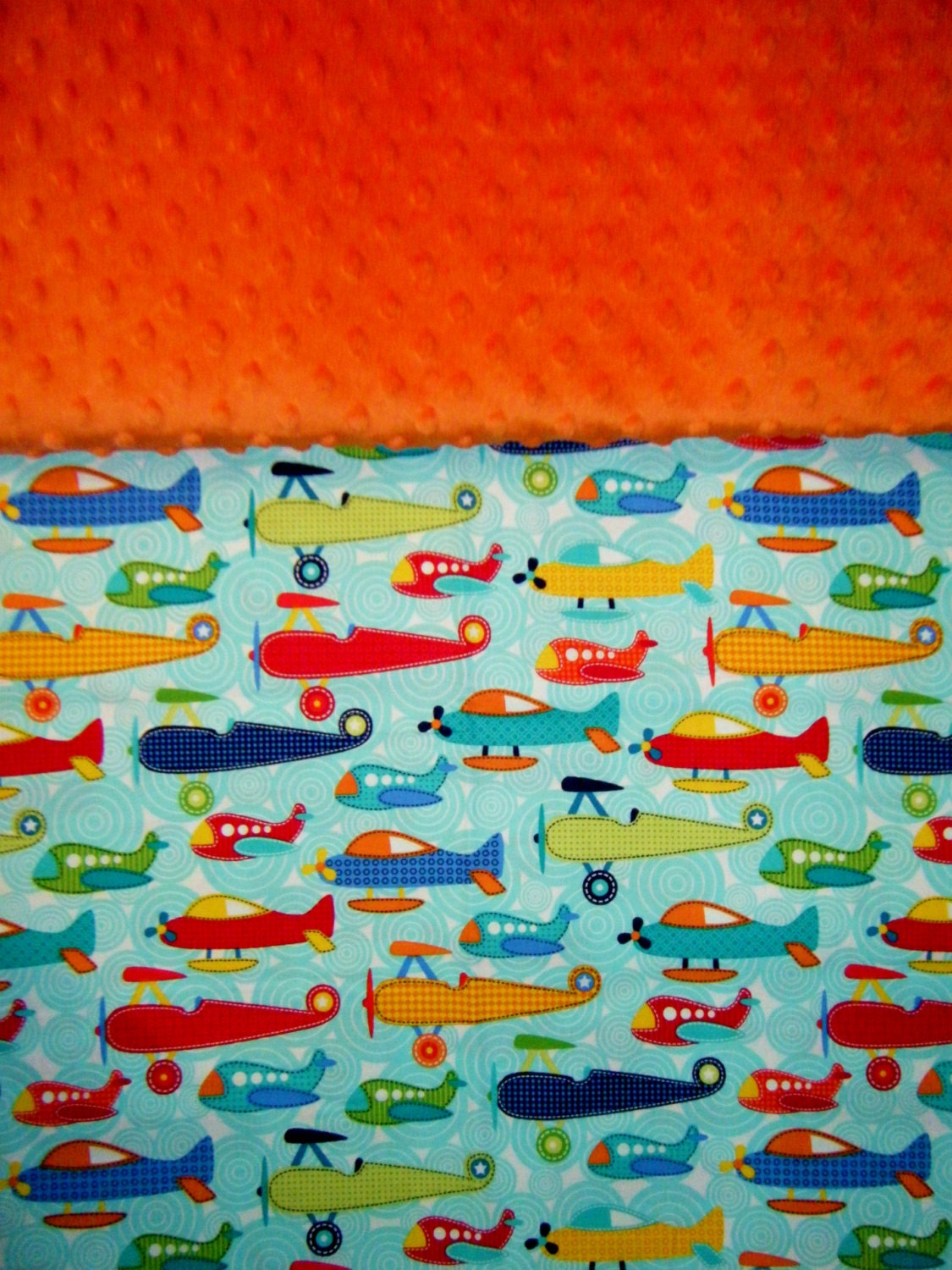 Nap Mat Cover with Padded Minky Dot Headrest - Free Ride Airplanes