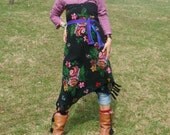 handmade mexican hippie wool  rebozo ROSE GARDEN  Vintage Style woven  floral hand  embroidered bohemian ethnic gypsy  flower wrap shawl