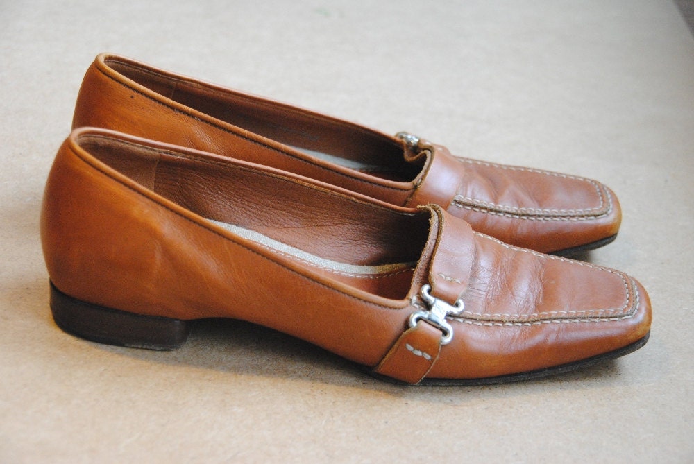 CELINE shoes camel leather loafer vintage36 EU - 5 US